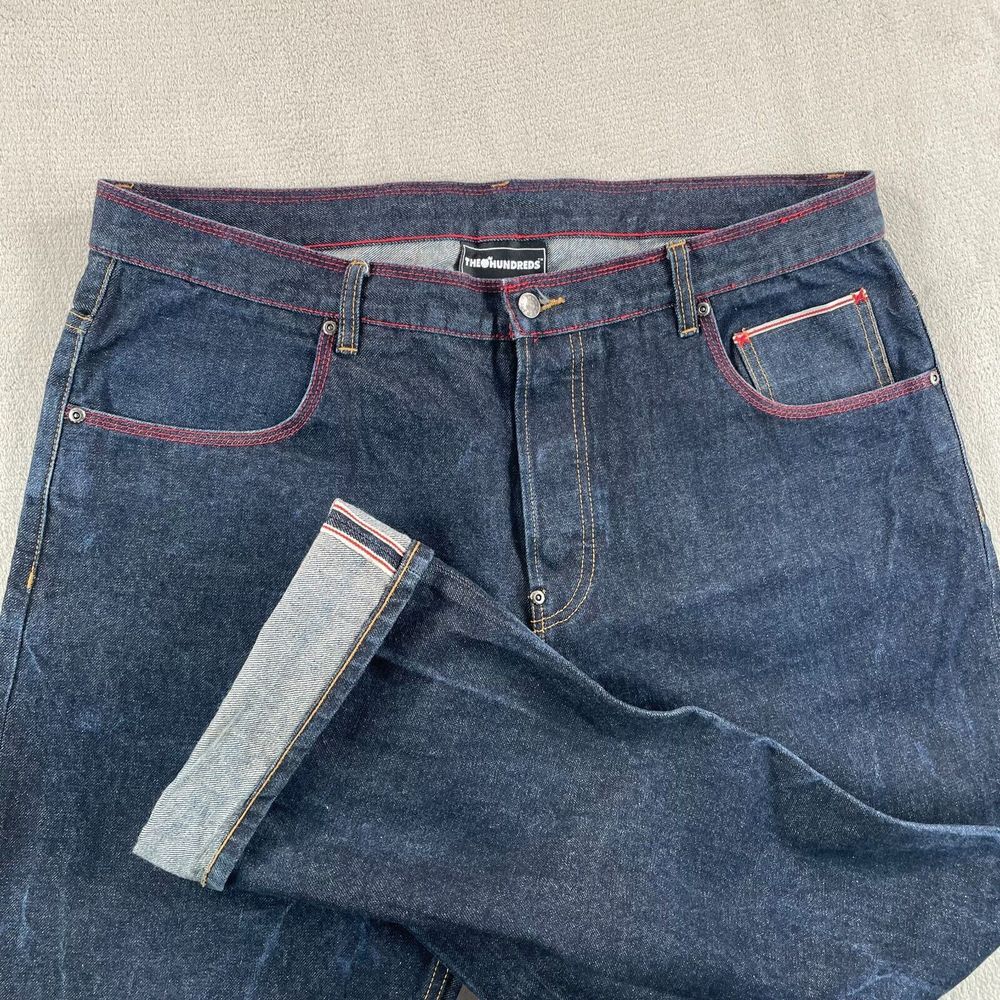 Vintage The Hundreds Selvedge Jeans Men‎ 40x32 Blue Embroidered Pocket Grunge